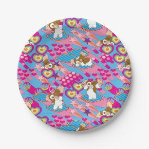 Gizmo   Pink Peace & Liebe Pattern Pappteller