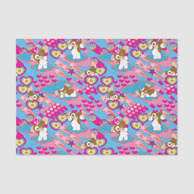 Gizmo | Pink Peace & Liebe Pattern Seidenpapier (Vorderseite)