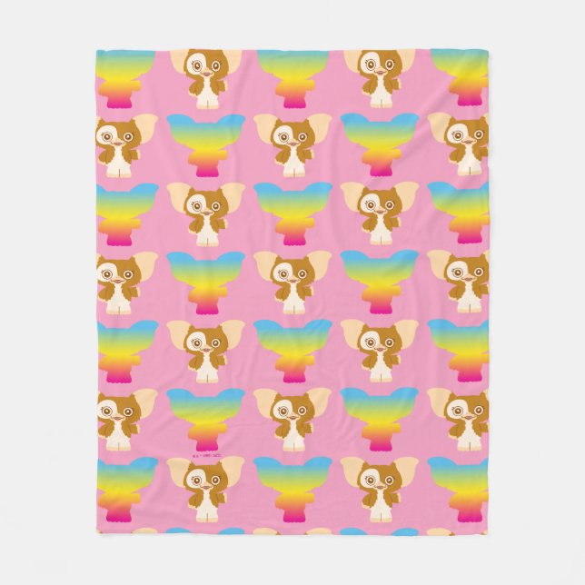 Gizmo | Regenbogenmuster Fleecedecke (Vorderseite)