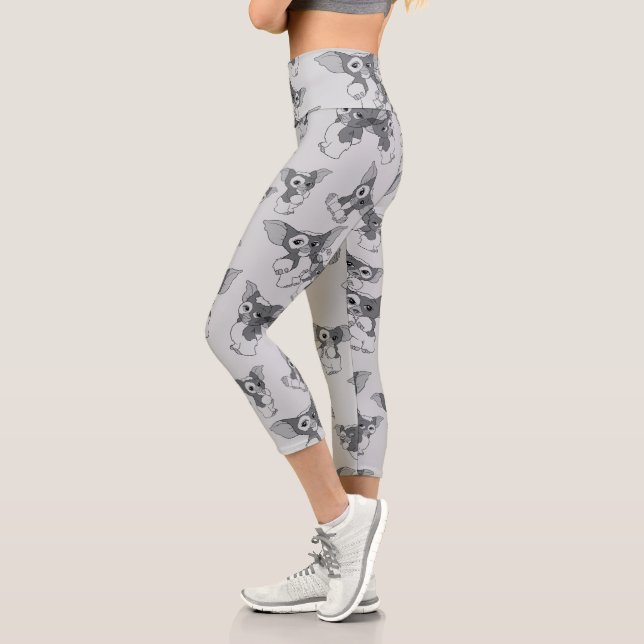 Gizmo | Schwarz-Weiß-Muster Capri Leggings (Links)