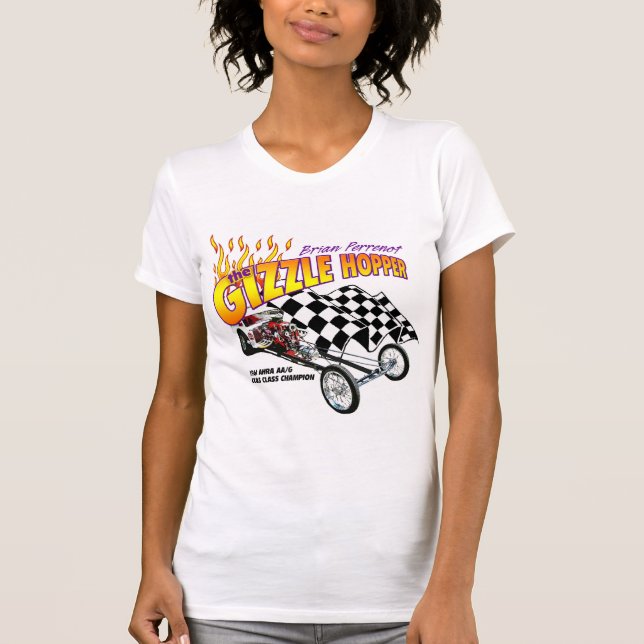 Gizzle Trichter-Damen Twofer bloß (angepasst) T-Shirt (Vorderseite)