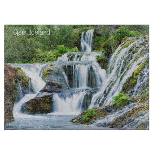 Gjain Waterfall, Island Schneidebrett (Vorderseite)