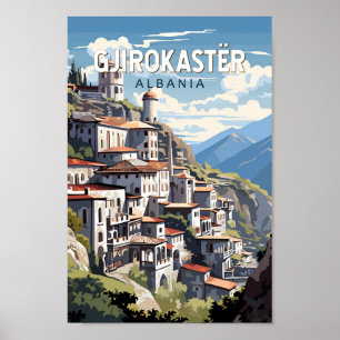 Gjirokaster Albanien Reisen Kunst Vintag Poster