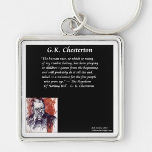 GK Chesterton & Opening Book Line Schlüsselanhänger