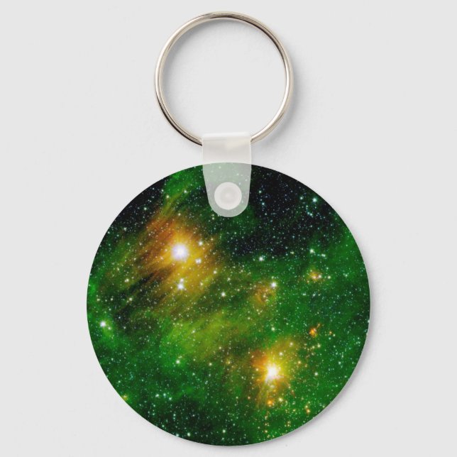 GL490 Green Gas Cloud Nebula - NASA Space Foto Schlüsselanhänger (Vorderseite)