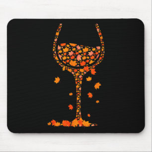 Gl of Wine Maple Leaf Herbst Sonnenschein Wein Mousepad