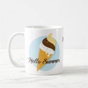 Glace Cream Bonjour nom personnalisé tasses