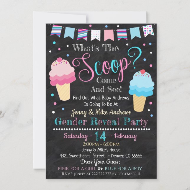 Glace Cream Genre RevezParty Invitation (Devant)