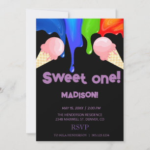 GLACE doux couleurs arc-en-ciel, Invitation