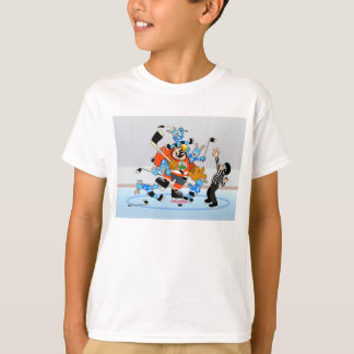 Glace drôle+l'hockey badine le T-shirt