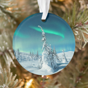 Glace et neige Northern Lights, Laponie, Finland