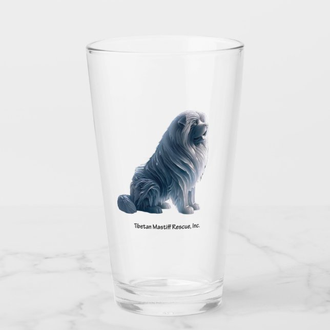 Glace Tibétaine en verre massif (Devant)