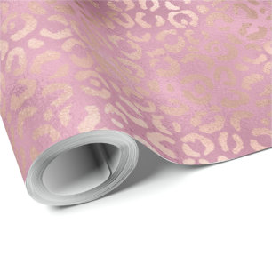 Glach Pink Glitzy Leopard Print Geschenkpapier