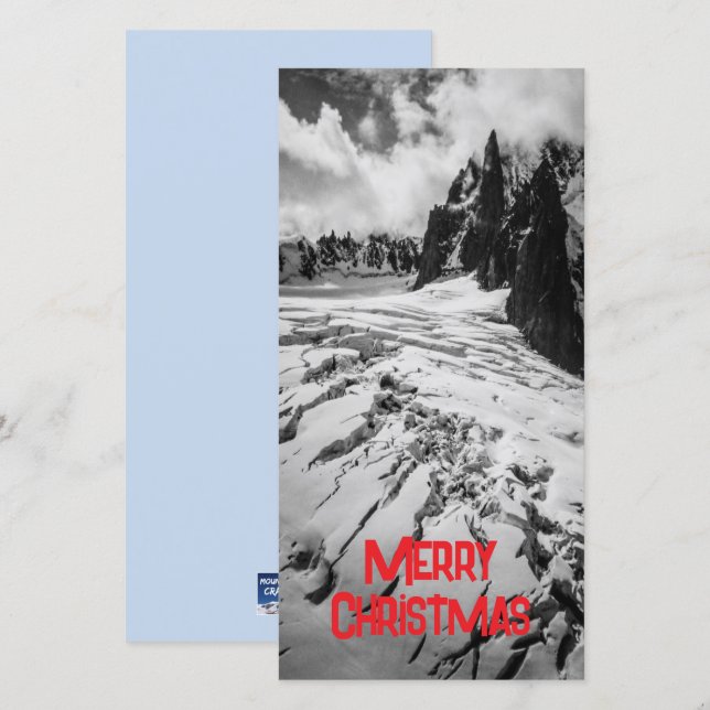 Glacial Crevasse Mont Blanc, France Christmas Karte (Vorne/Hinten)