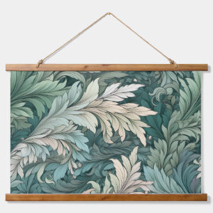 Glacial Flora Symphony Winter Botanical Wandteppich Mit Holzrahmen