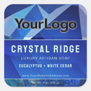 Glacial Mountain Magical Abstrakt Product Labels Quadratischer Aufkleber