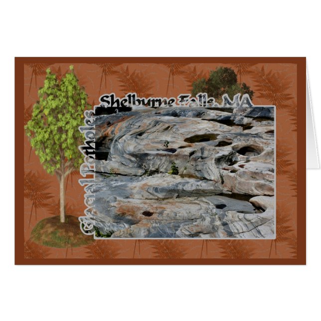 Glacial Potholes Shelburne Falls MA Card (Vorderseite (Horizontal))
