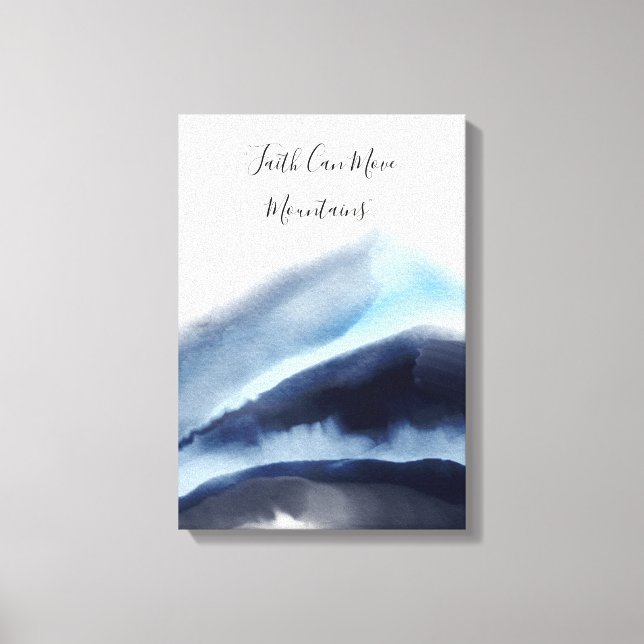 Glacial Watercolor Mountains Malerei Leinwanddruck (Vorderseite)
