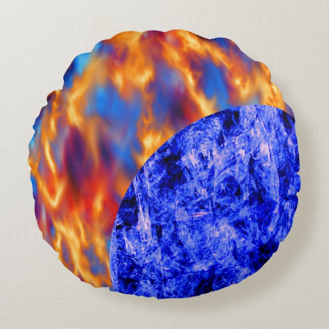 Glaciem et Ignis by Kenneth Yoncich Rundes Kissen (Vorderseite)