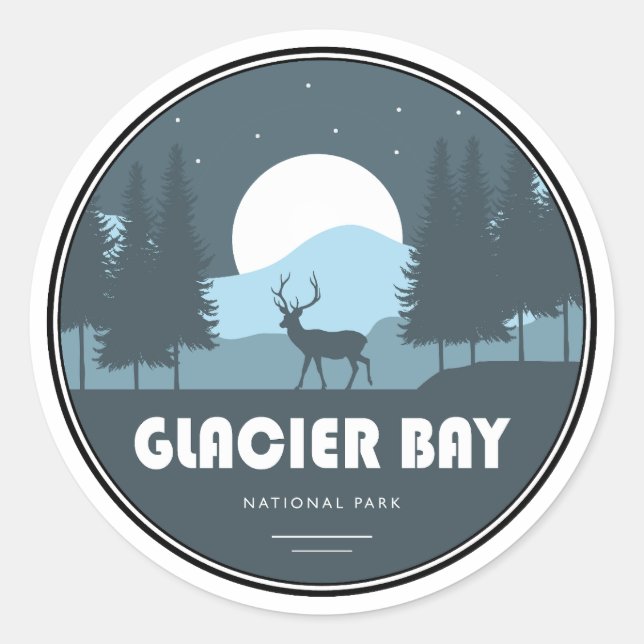Glacier Bay National Park Deer Runder Aufkleber (Vorderseite)