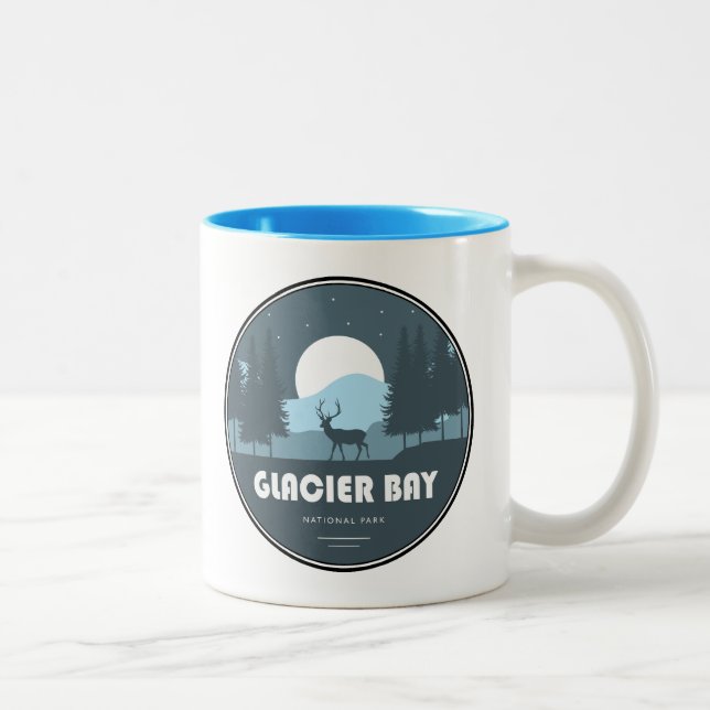 Glacier Bay National Park Deer Zweifarbige Tasse (Rechts)