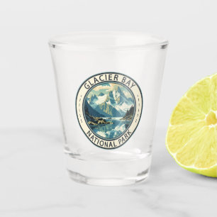 Glacier Bay National Park Illustration Reisen Art Schnapsglas