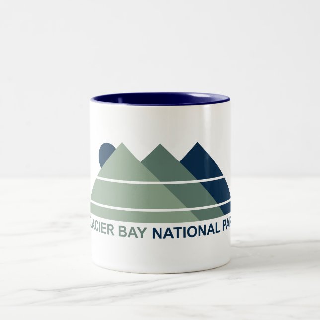 Glacier Bay National Park Mountain Sun Zweifarbige Tasse (Mittel)