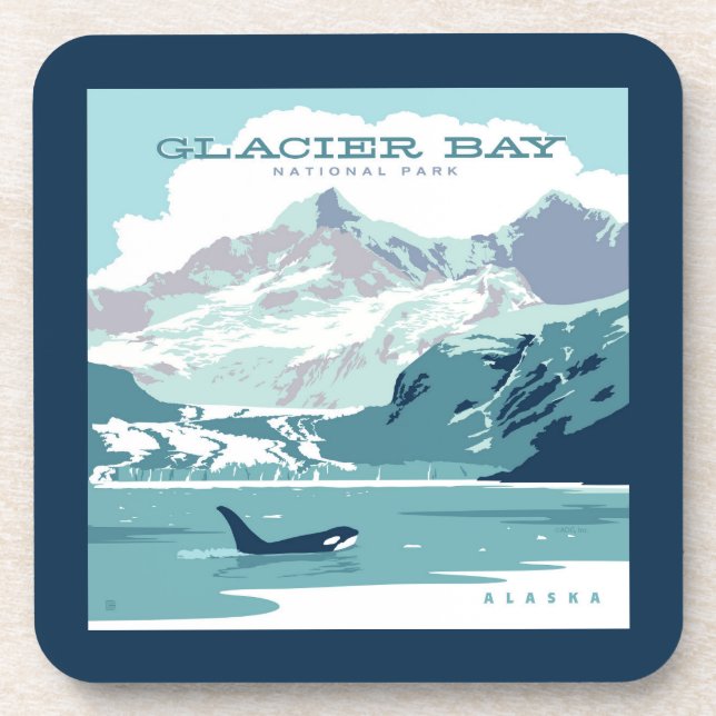 Glacier Bay National Park | Orca Getränkeuntersetzer (Vorderseite)