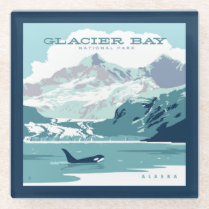 Glacier Bay National Park Orca Glasuntersetzer