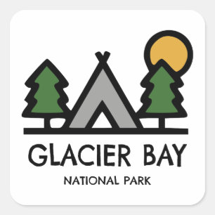 Glacier Bay National Park Quadratischer Aufkleber