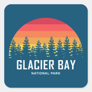 Glacier Bay National Park Quadratischer Aufkleber