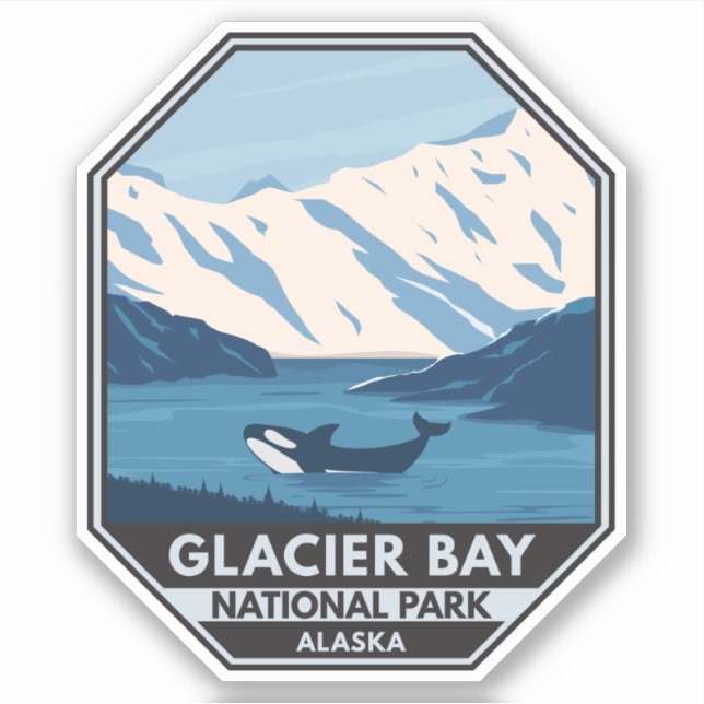 Glacier Bay Nationalpark Alaska Kunst, Dichtung un Aufkleber (Vorderseite)