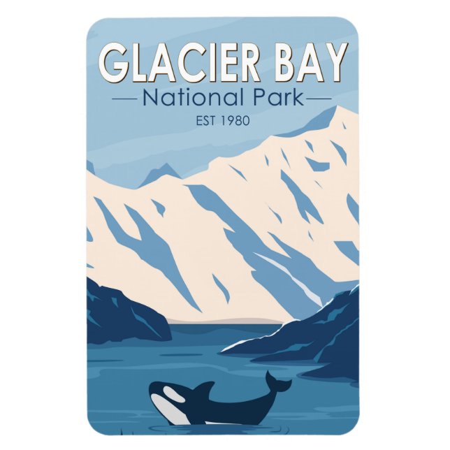 Glacier Bay Nationalpark Alaska Kunst, Dichtung un Magnet (Vertikal)