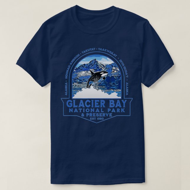 Glacier Bay Nationalpark Alaska Orca T-Shirt (Design vorne)