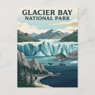 Glacier Bay Nationalpark Alaska Reiseplakat Postkarte