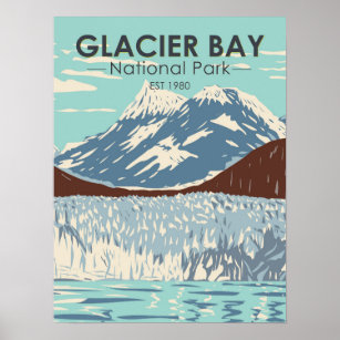 Glacier Bay Nationalpark Alaska Vintag Poster