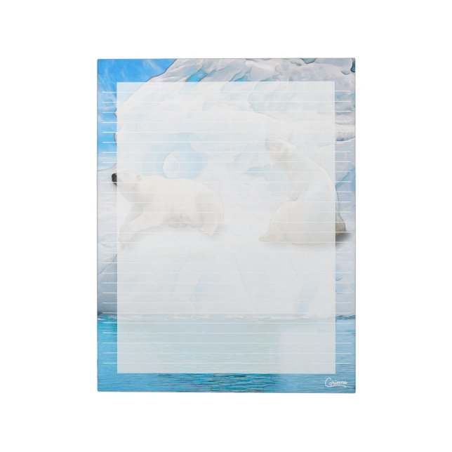 Glacier Bears Lined - 11" x 8,5" Notepad Notizblock (Rotiert)