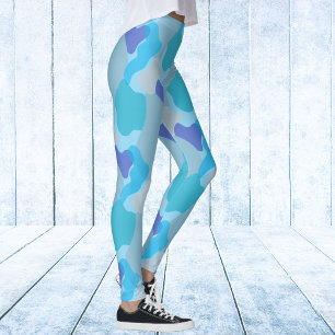 Glacier Blue Camouflage Pattern Leggings