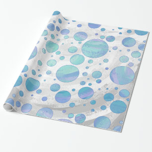 Glacier Blue Polka Dot Pattern Geschenkpapier