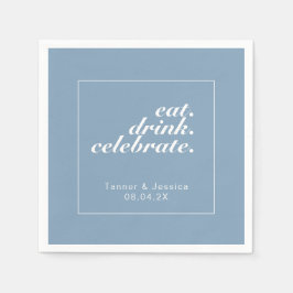 Glacier Blue & White Moderne Minimalistische Hochz Serviette