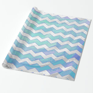 Glacier Blue Zickzack Pattern Geschenkpapier