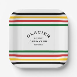 Glacier Cabin Club Custom Wappen Park Pappteller