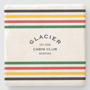 Glacier Cabin Club Custom Wappen Park Steinuntersetzer