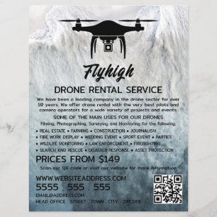 Glacier Drone Silhouette, Drone Rental Company Flyer