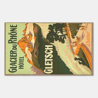 Glacier Du Rhone Hotel Gletsch Rechteckheber Rechteckiger Aufkleber