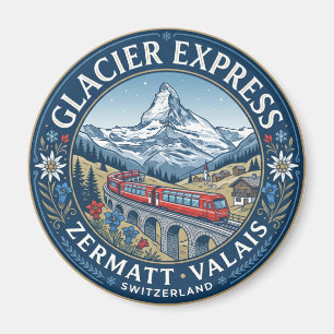 Glacier Express Route Schweiz Magnet