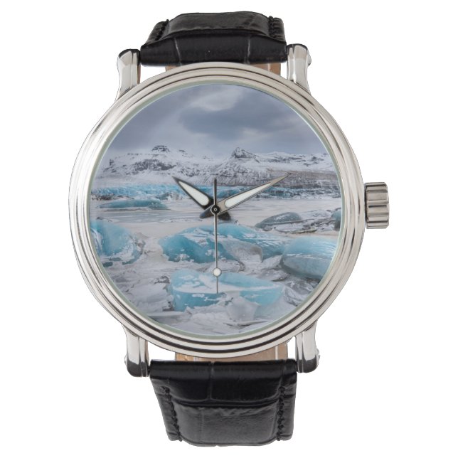 Glacier Ice landschaft, Island Armbanduhr (Vorderseite)
