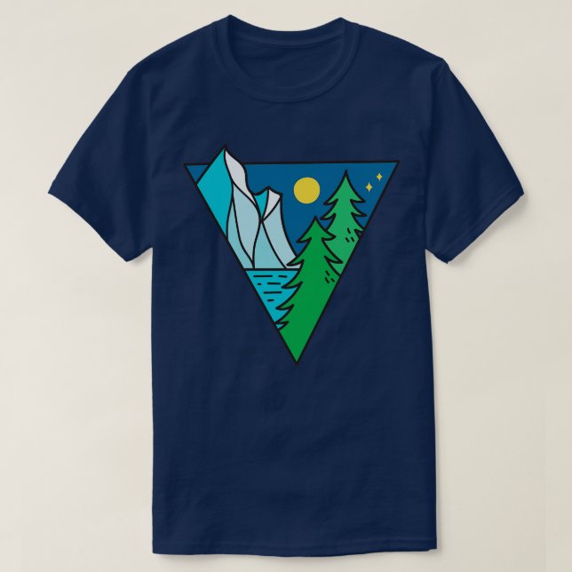 Glacier Lake Moonlight Doodle T-Shirt (Design vorne)