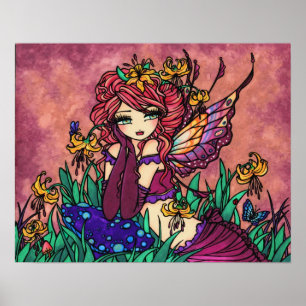 "Glacier Lily Fairy" Pilz Fantasy Forest Art Poster