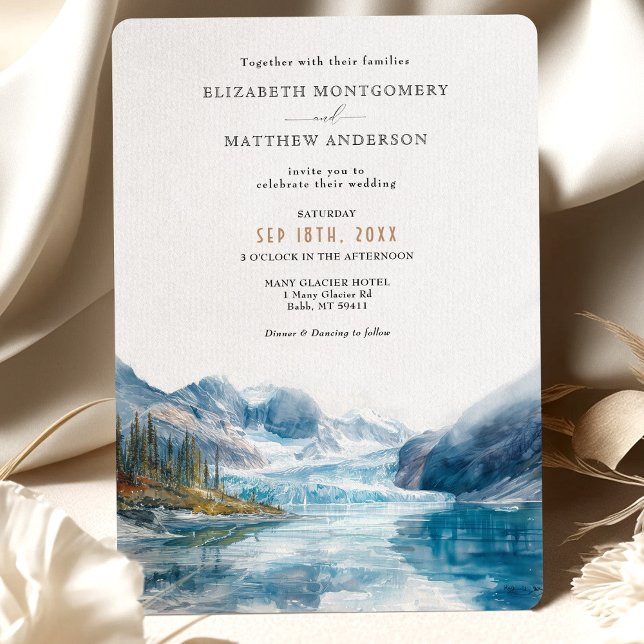 Glacier Mountains Montana Wedding Einladung (Von Creator hochgeladen)